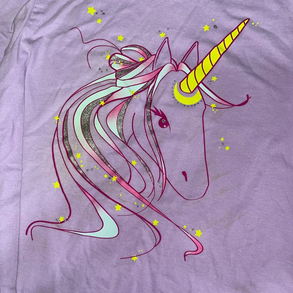💙 NWOT Cat & Jack Graphic Unicorn Glitter Top